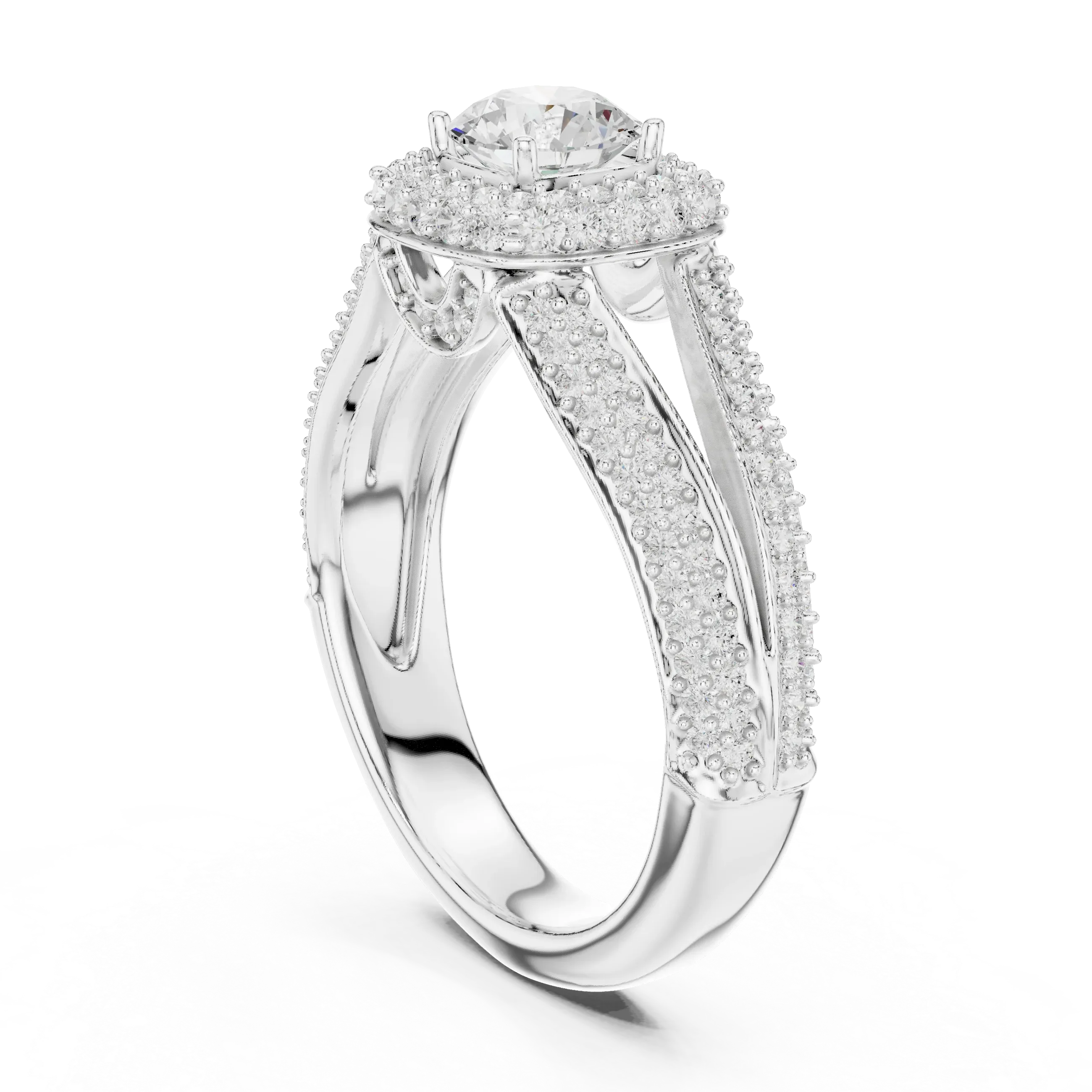 Round Lab Grown Diamond Solitaire Wedding Band F Color VVS1