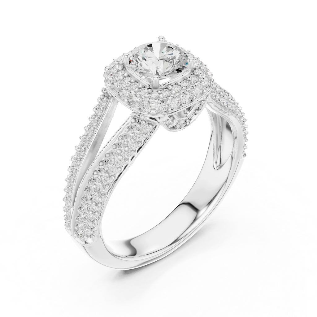 Round Lab Grown Diamond Solitaire Wedding Band F Color VVS1