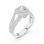 Round Lab Grown Diamond Solitaire Wedding Band F Color VVS1