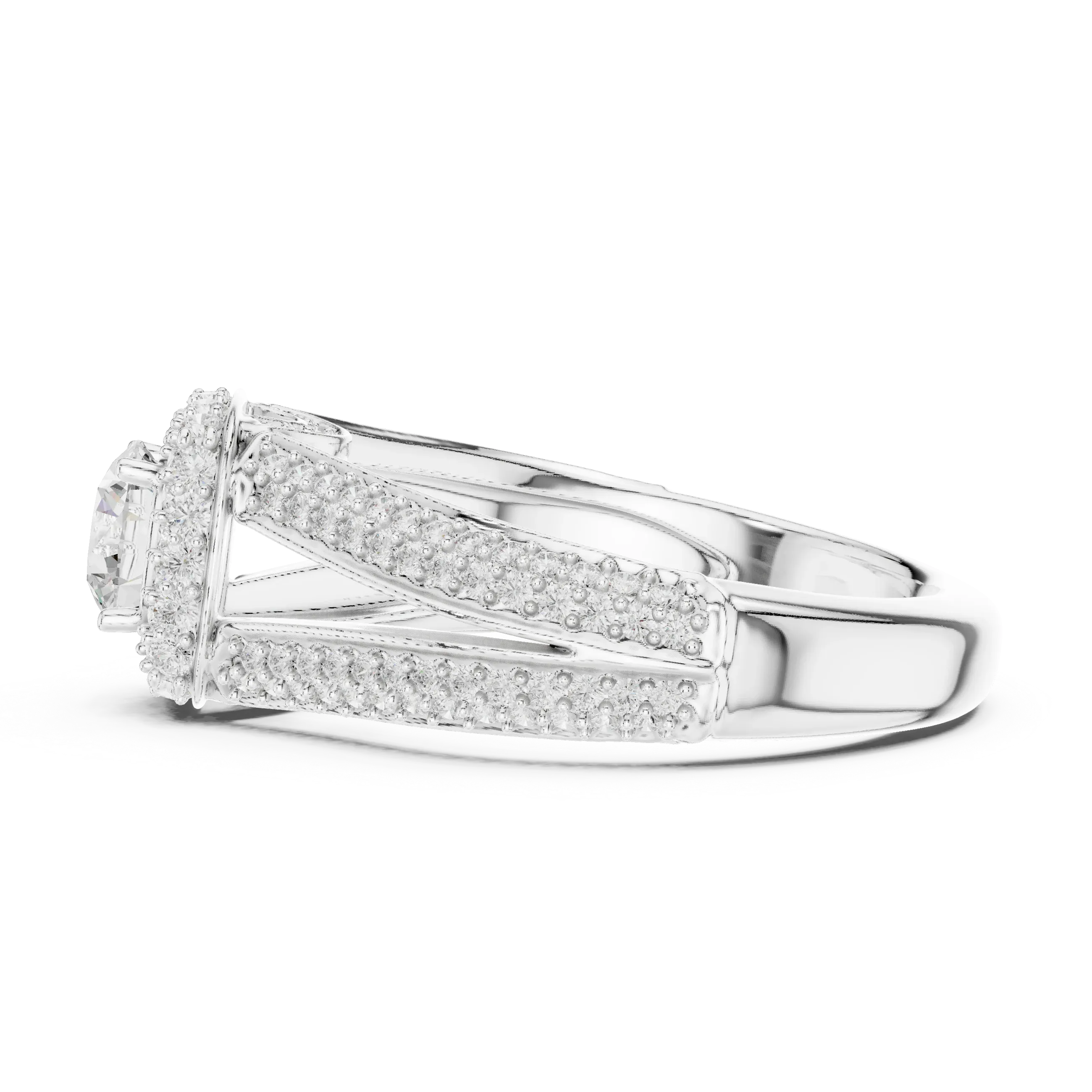 Round Lab Grown Diamond Solitaire Wedding Band F Color VVS1