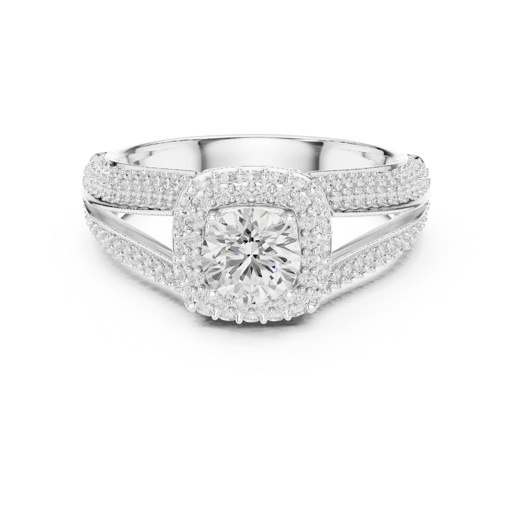 Round Lab Grown Diamond Solitaire Wedding Band F Color VVS1