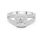 Round Lab Grown Diamond Solitaire Wedding Band F Color VVS1
