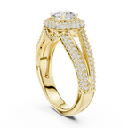 Round Lab Grown Diamond Solitaire Wedding Band F Color VVS1