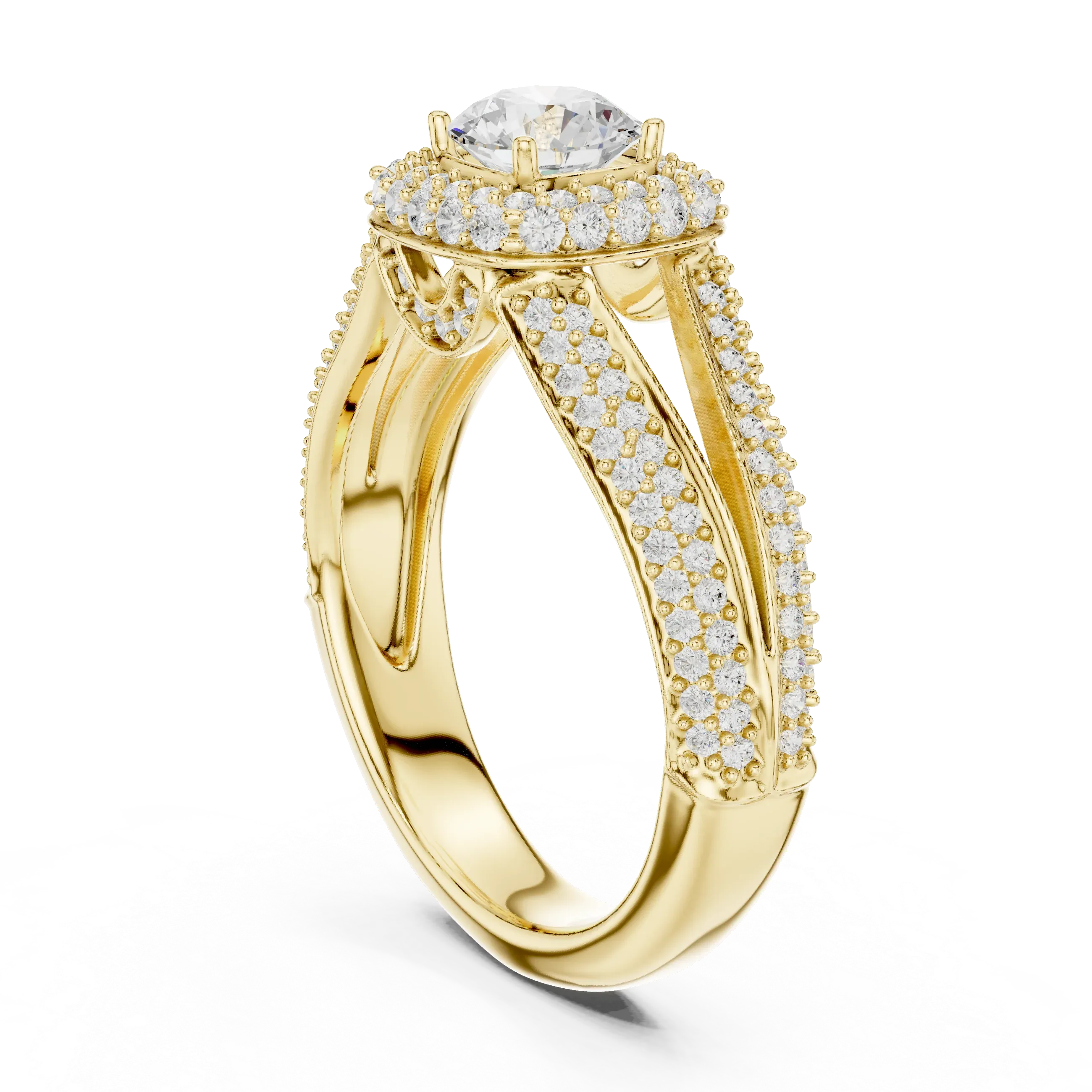 Round Lab Grown Diamond Solitaire Wedding Band F Color VVS1