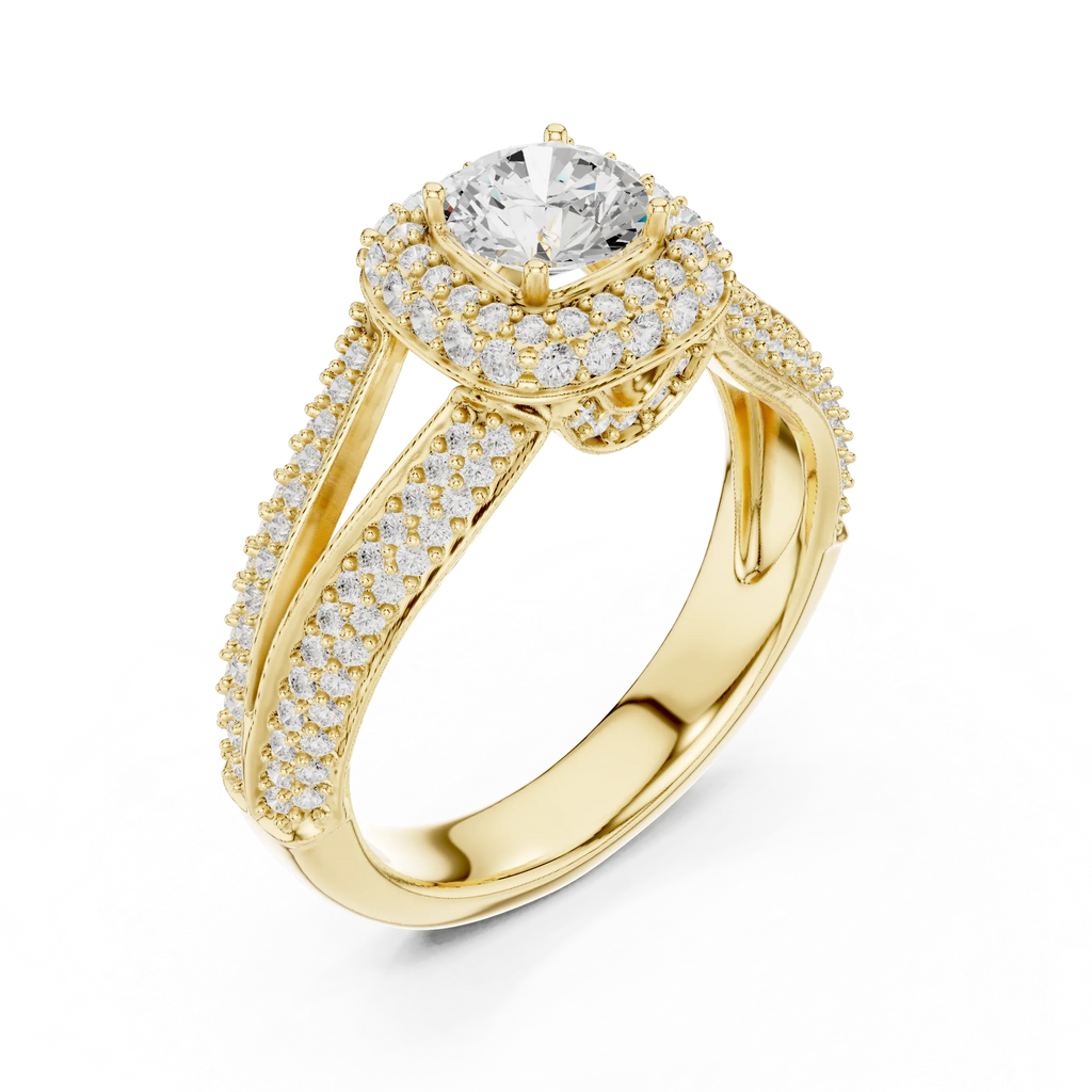 Round Lab Grown Diamond Solitaire Wedding Band F Color VVS1
