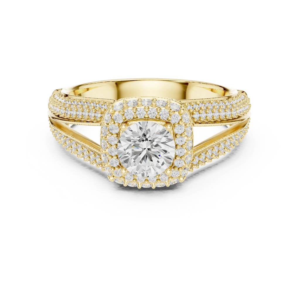 Round Lab Grown Diamond Solitaire Wedding Band F Color VVS1