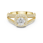 Round Lab Grown Diamond Solitaire Wedding Band F Color VVS1