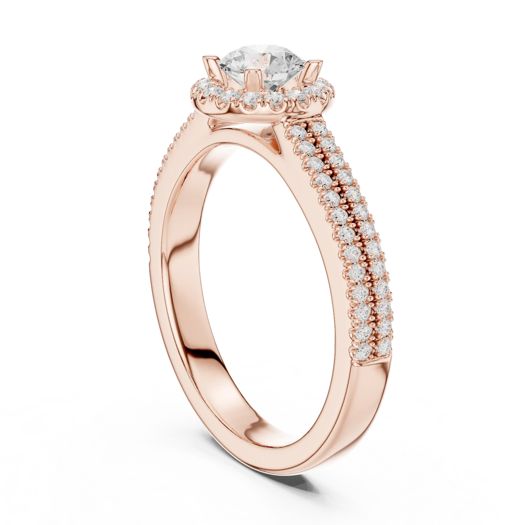Luxury Round Moissanite Solitaire Anniversary Ring D Color