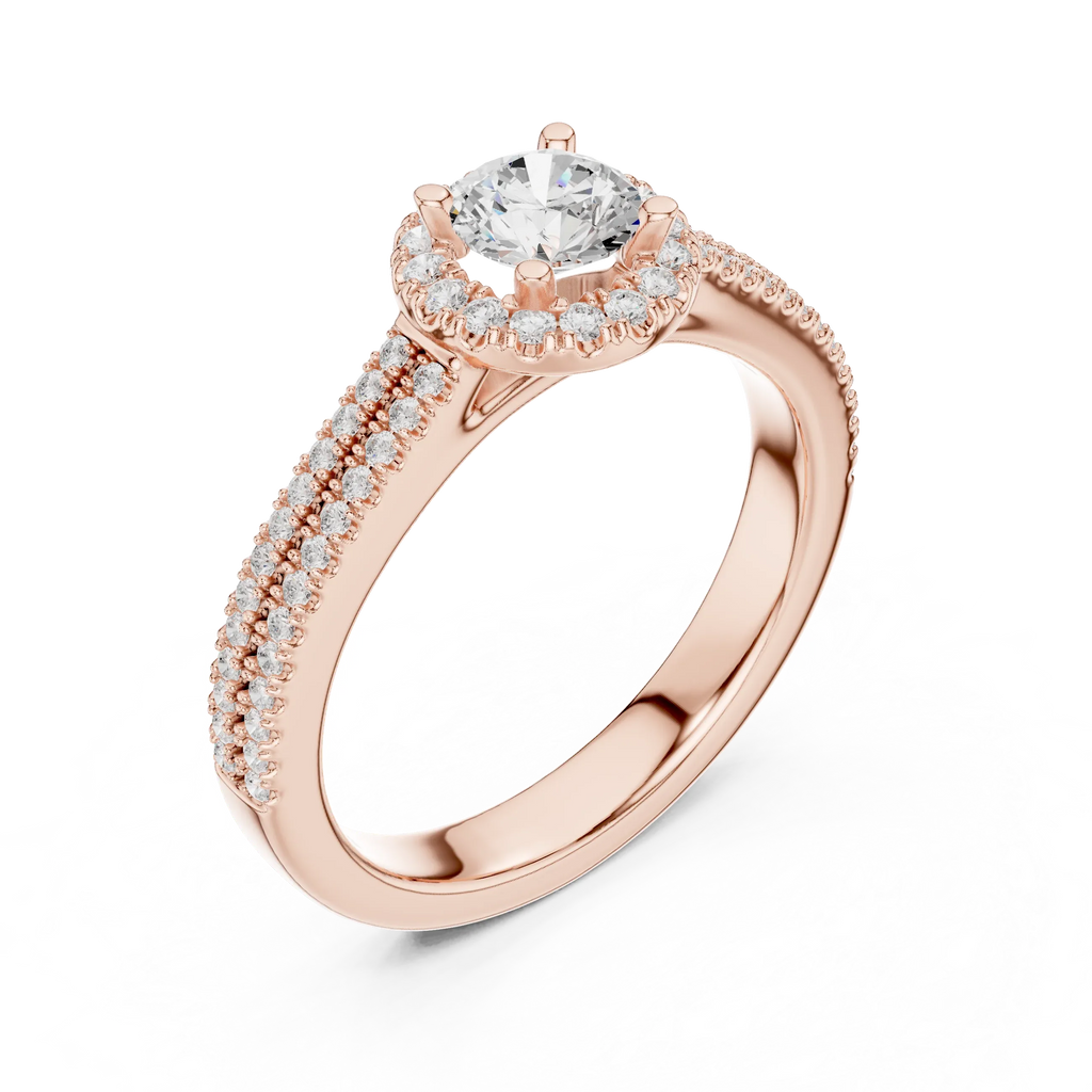 Luxury Round Moissanite Solitaire Anniversary Ring D Color