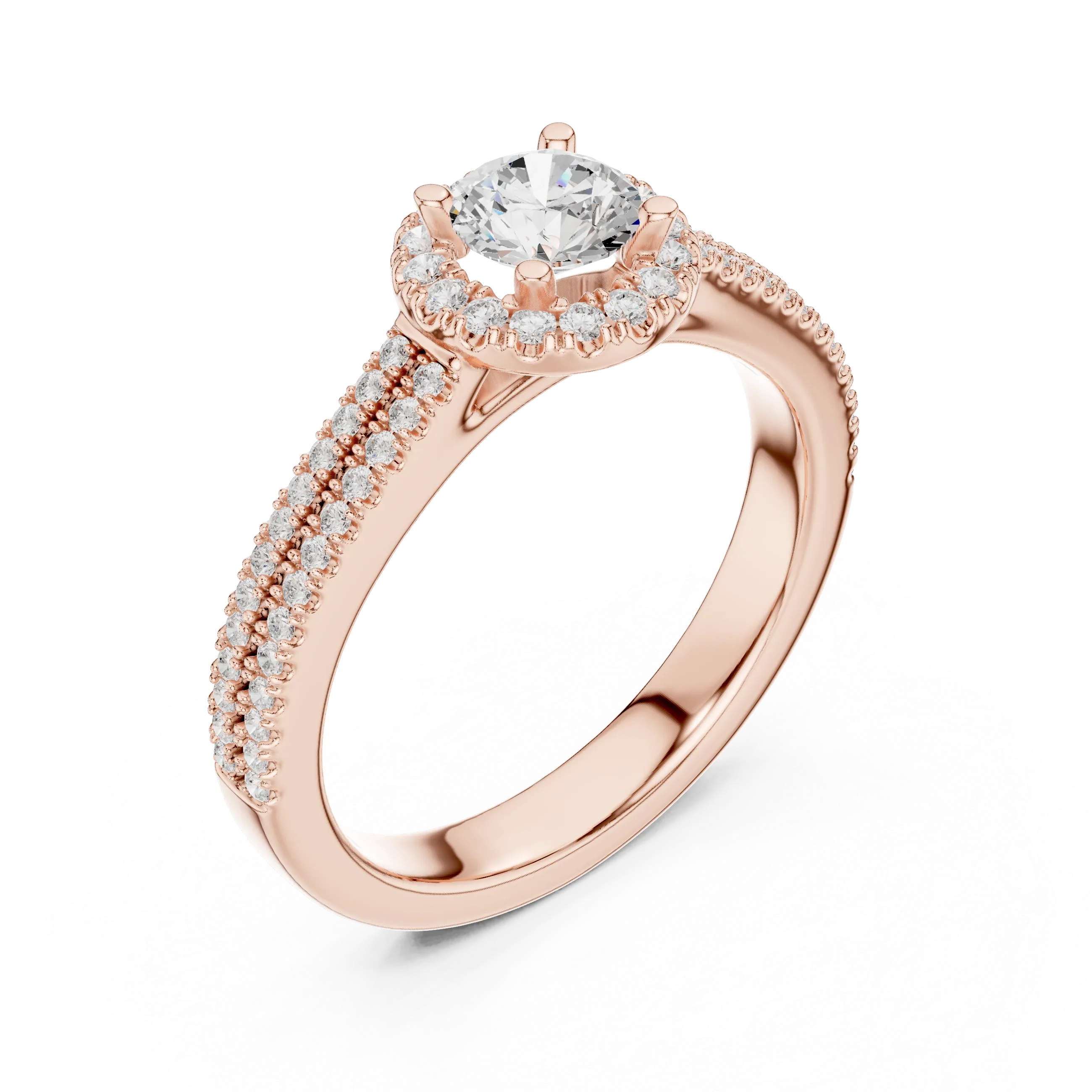 Luxury Round Moissanite Solitaire Anniversary Ring D Color