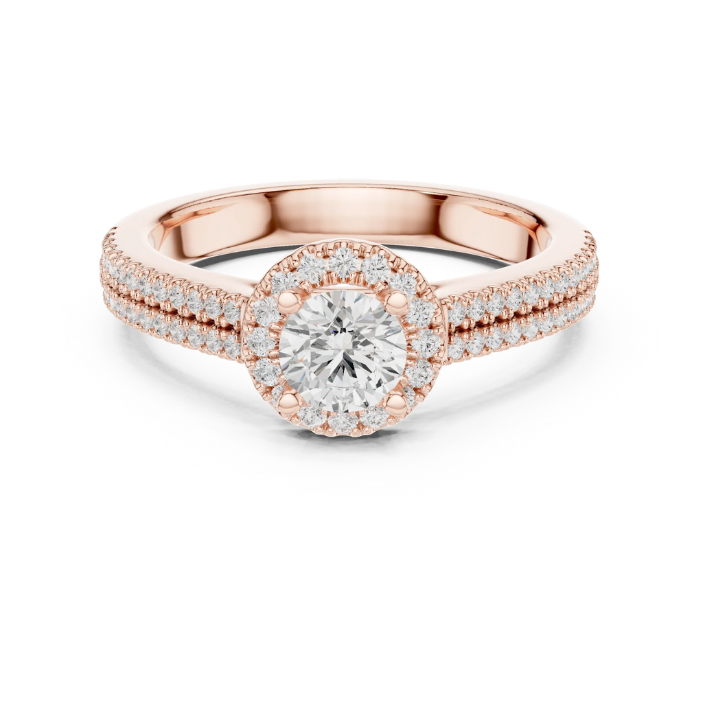 Luxury Round Moissanite Solitaire Anniversary Ring D Color