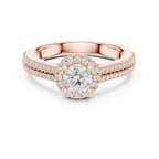 Luxury Round Moissanite Solitaire Anniversary Ring D Color