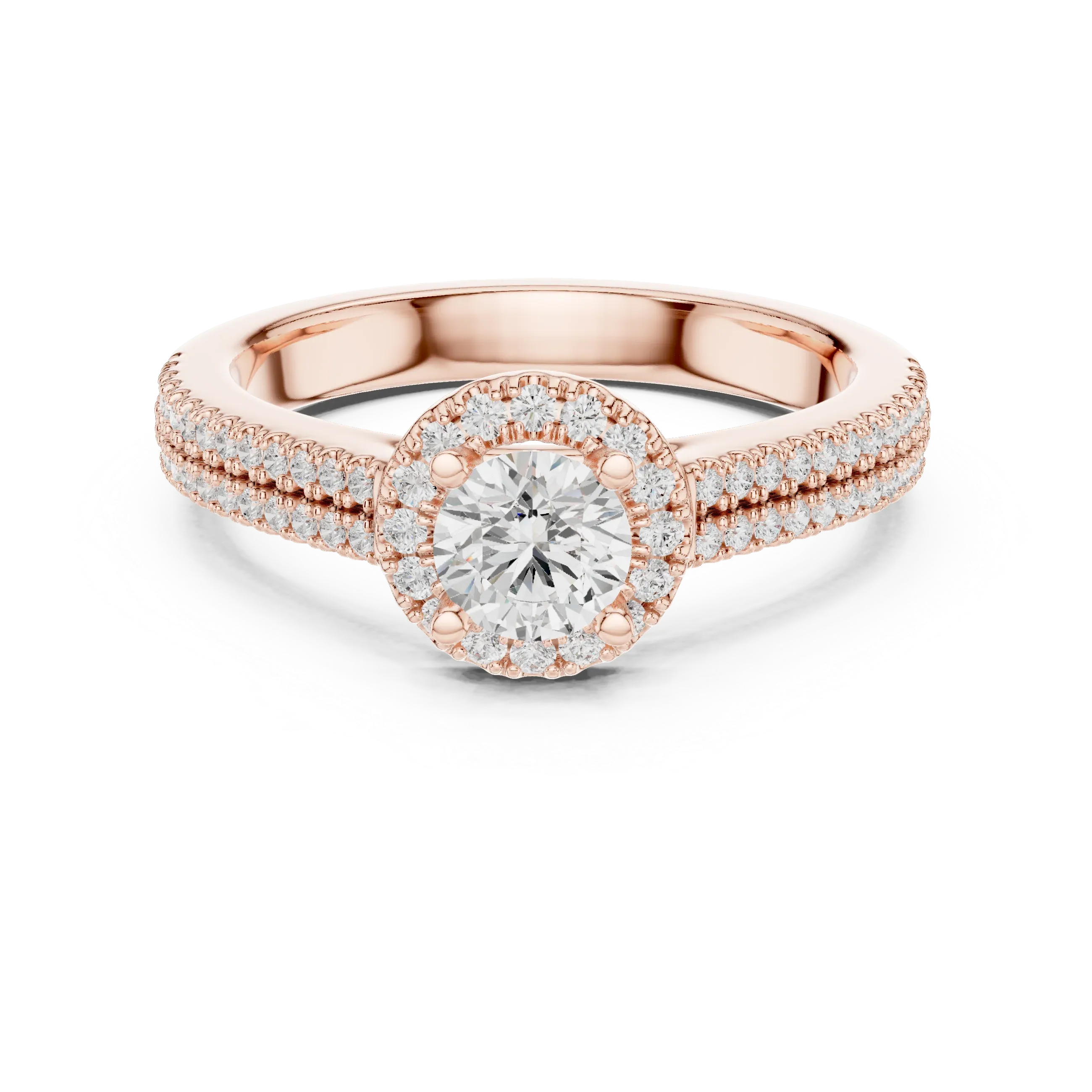 Luxury Round Moissanite Solitaire Anniversary Ring D Color