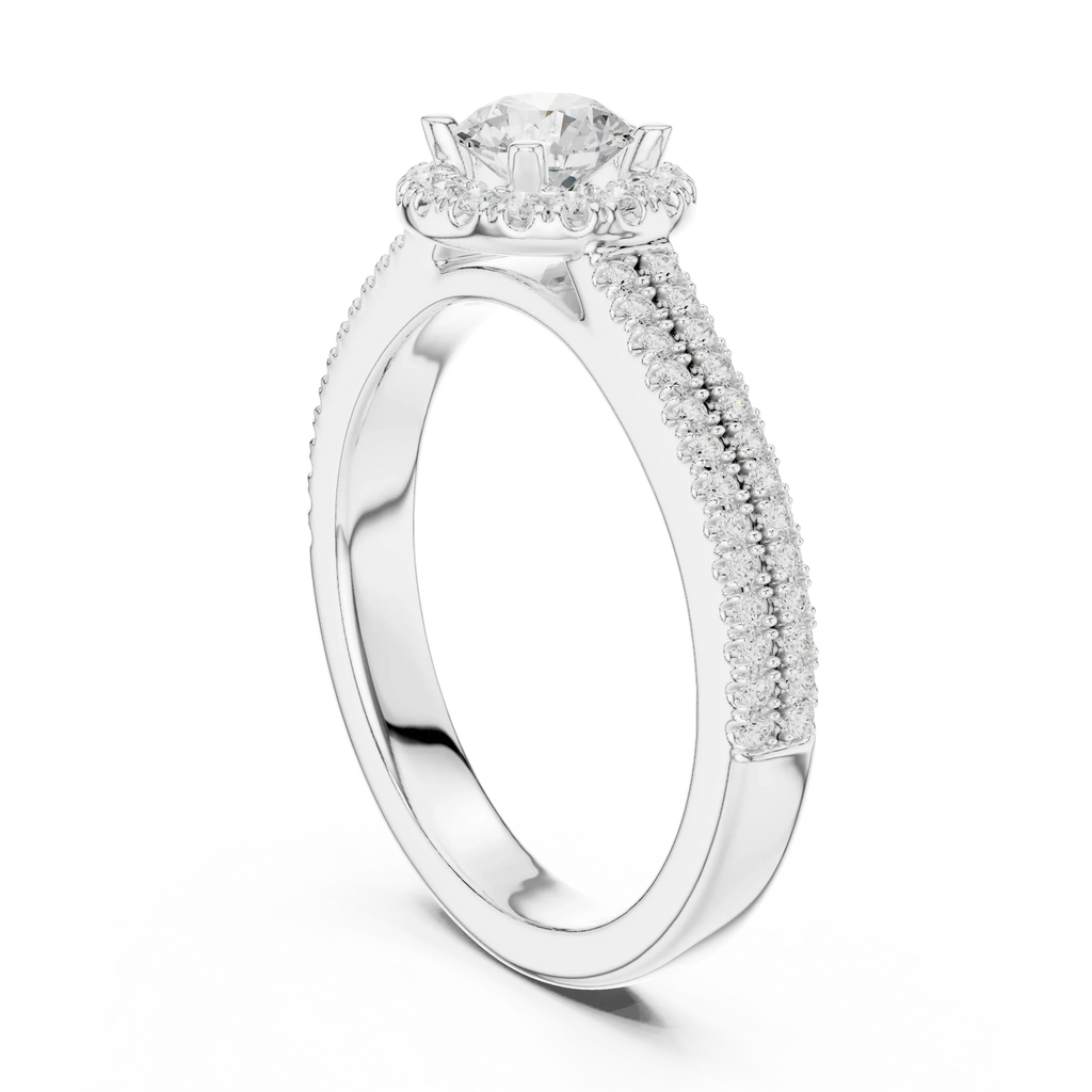 Luxury Round Moissanite Solitaire Anniversary Ring D Color