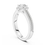 Luxury Round Moissanite Solitaire Anniversary Ring D Color
