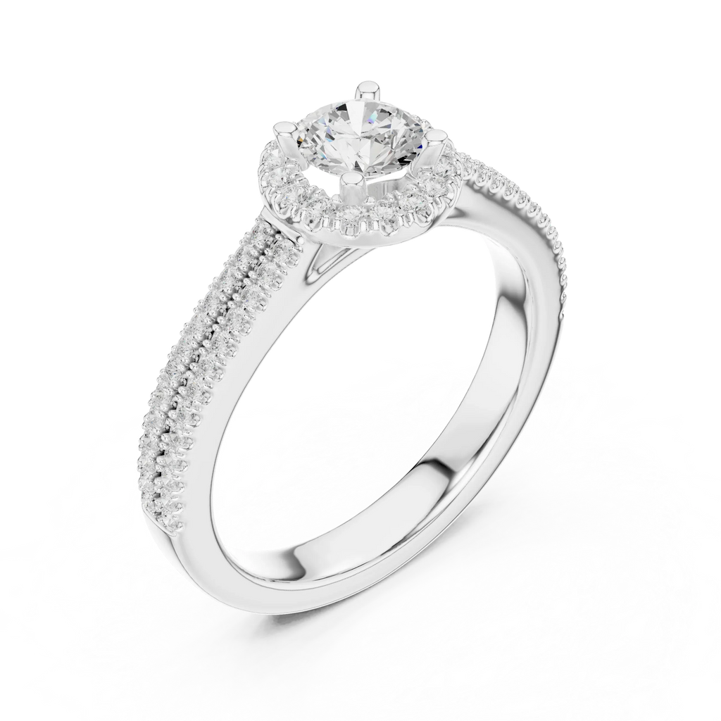 Luxury Round Moissanite Solitaire Anniversary Ring D Color