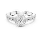 Luxury Round Moissanite Solitaire Anniversary Ring D Color