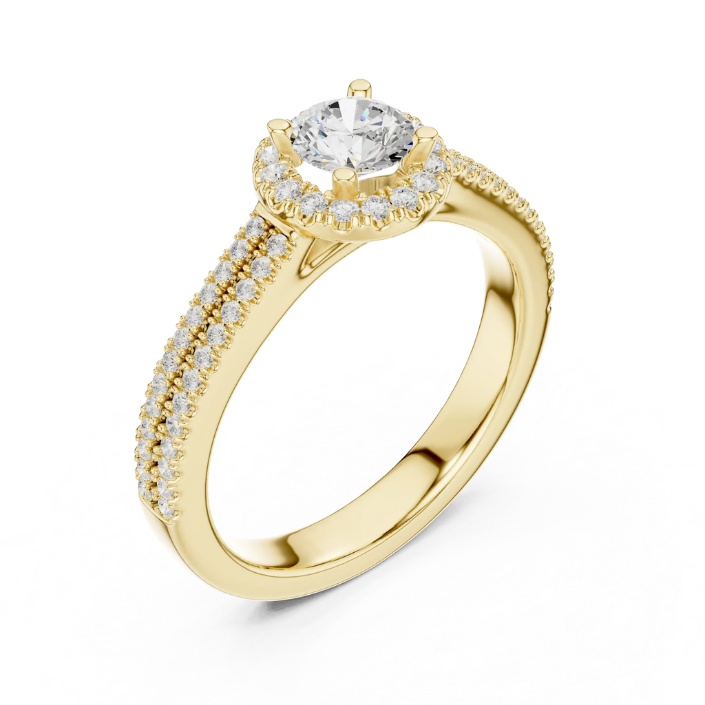 Luxury Round Moissanite Solitaire Anniversary Ring D Color