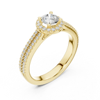 Luxury Round Moissanite Solitaire Anniversary Ring D Color