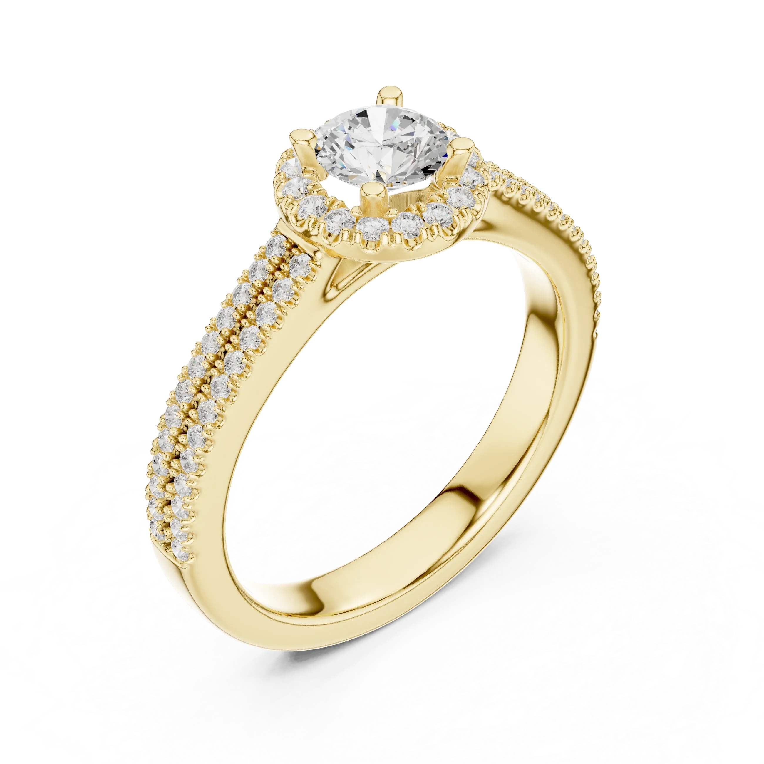 Luxury Round Moissanite Solitaire Anniversary Ring D Color