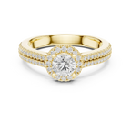 Luxury Round Moissanite Solitaire Anniversary Ring D Color