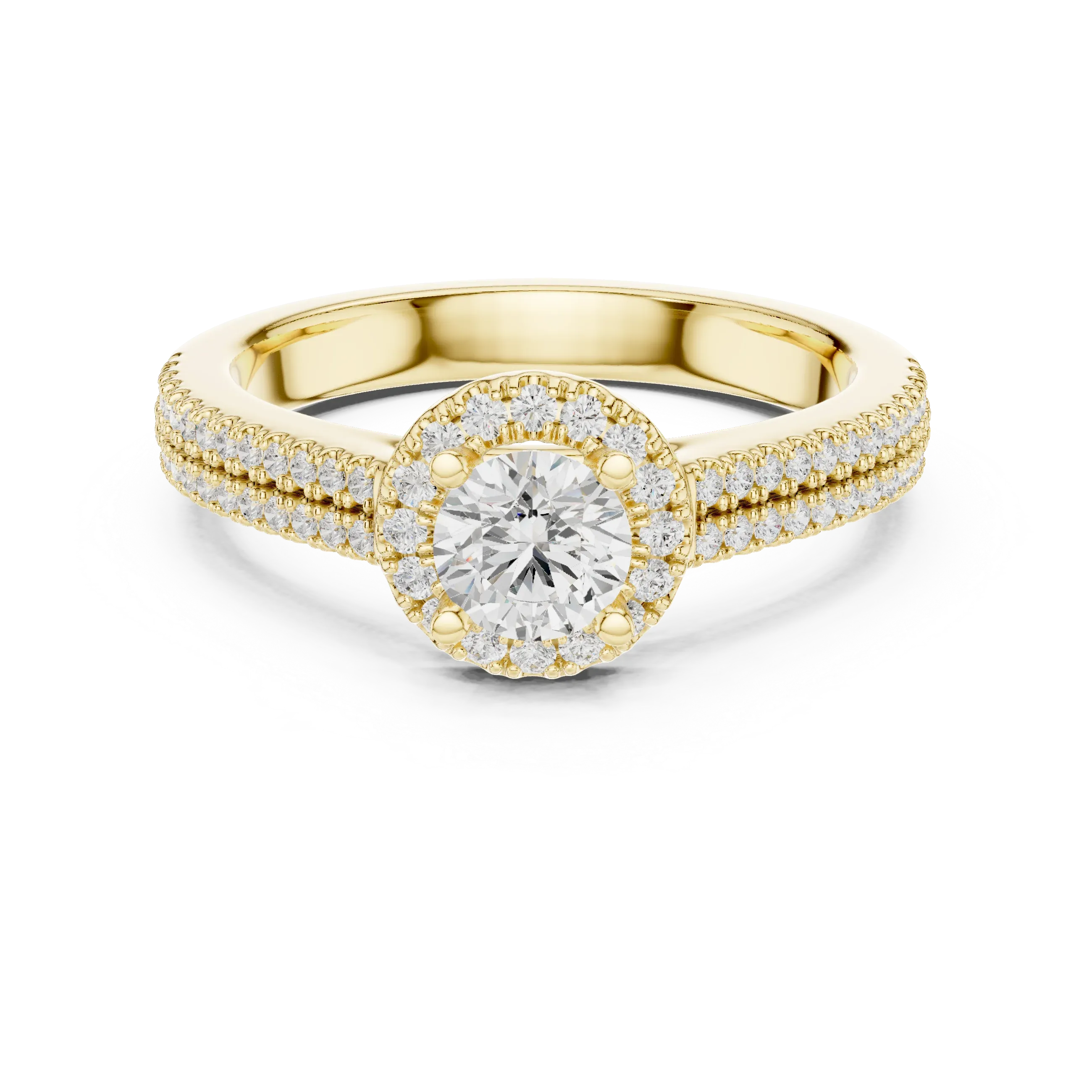 Luxury Round Moissanite Solitaire Anniversary Ring D Color