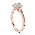 Round VVS Diamond Engagement Ring White Gold Style E Color