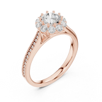 Round VVS Diamond Engagement Ring White Gold Style E Color