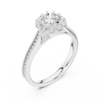 Round VVS Diamond Engagement Ring White Gold Style E Color