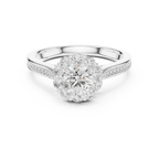 Round VVS Diamond Engagement Ring White Gold Style E Color