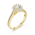 Round VVS Diamond Engagement Ring White Gold Style E Color