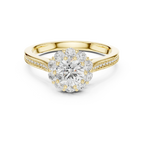 Round VVS Diamond Engagement Ring White Gold Style E Color