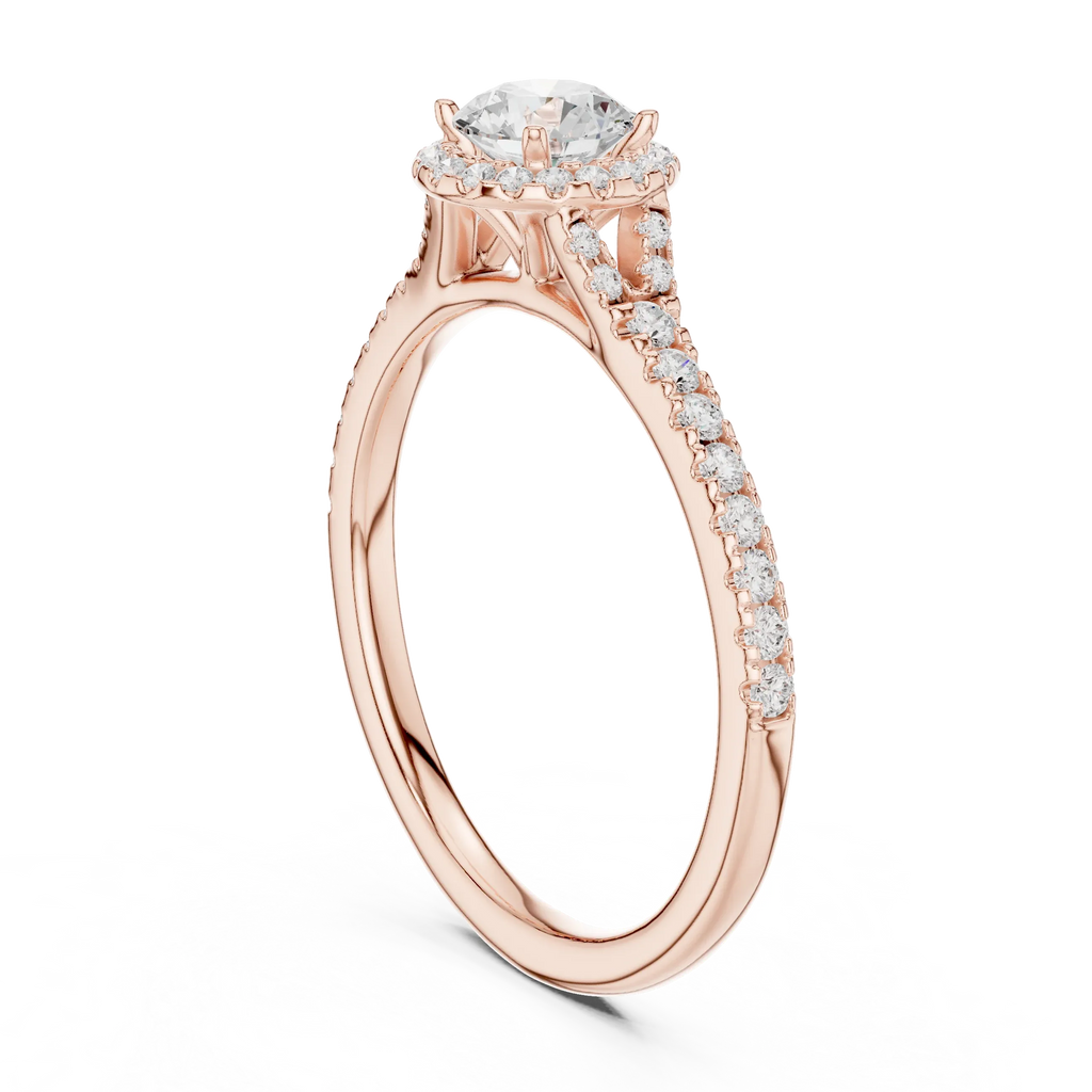 Ultra-Thin Band Round Moissanite Solitaire Ring D Color