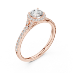 Ultra-Thin Band Round Moissanite Solitaire Ring D Color