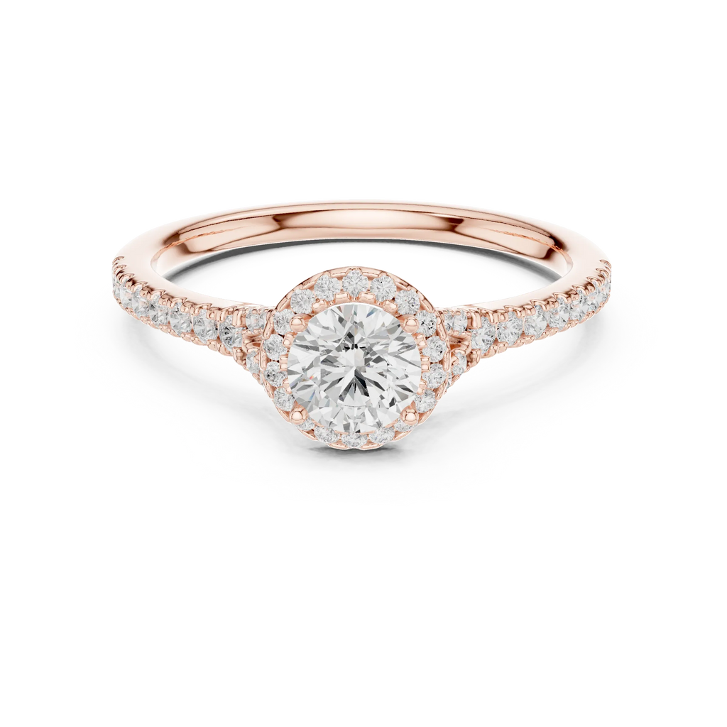 Ultra-Thin Band Round Moissanite Solitaire Ring D Color