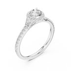 Ultra-Thin Band Round Moissanite Solitaire Ring D Color