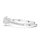 Ultra-Thin Band Round Moissanite Solitaire Ring D Color