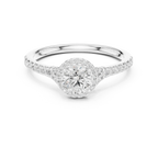 Ultra-Thin Band Round Moissanite Solitaire Ring D Color