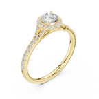 Ultra-Thin Band Round Moissanite Solitaire Ring D Color