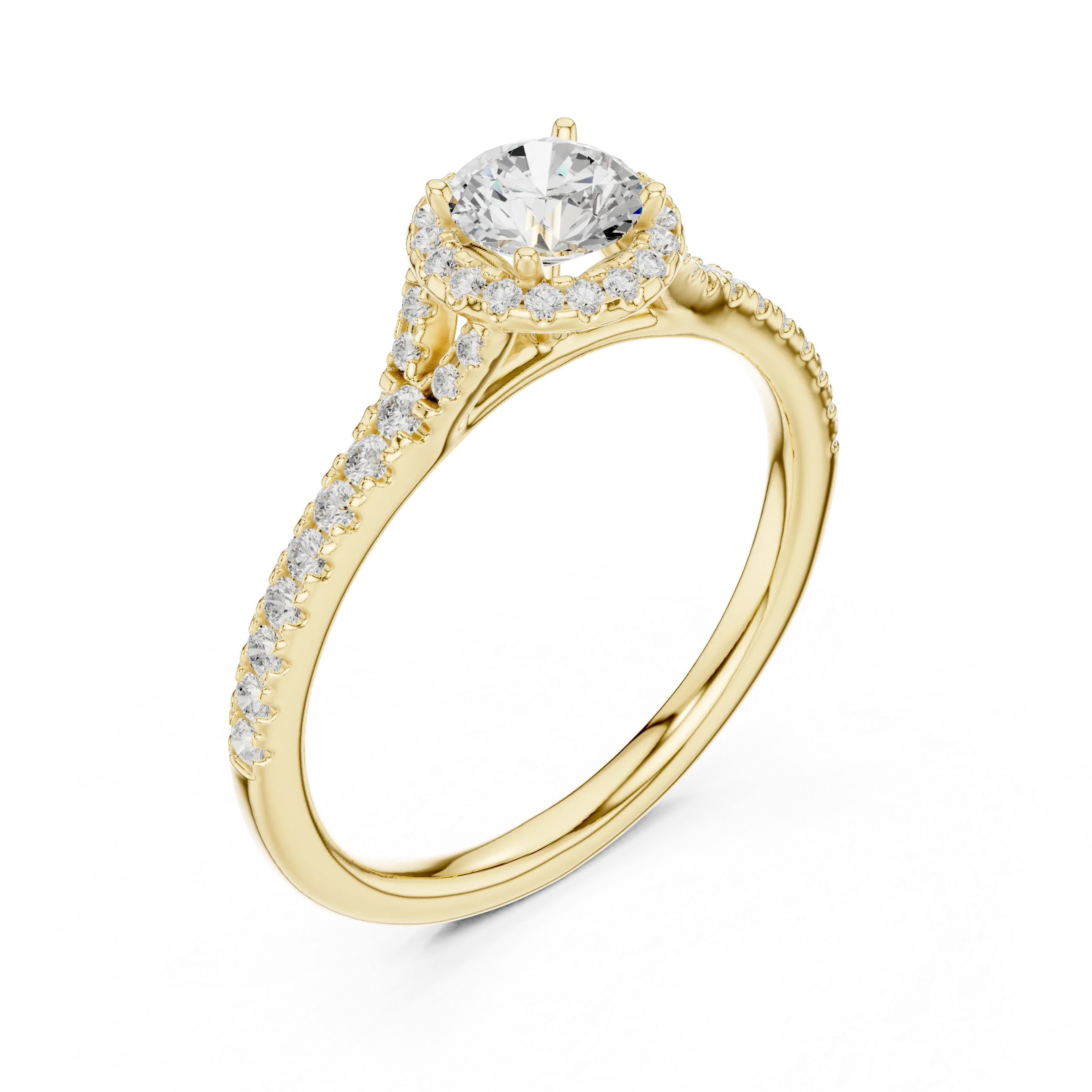 Ultra-Thin Band Round Moissanite Solitaire Ring D Color