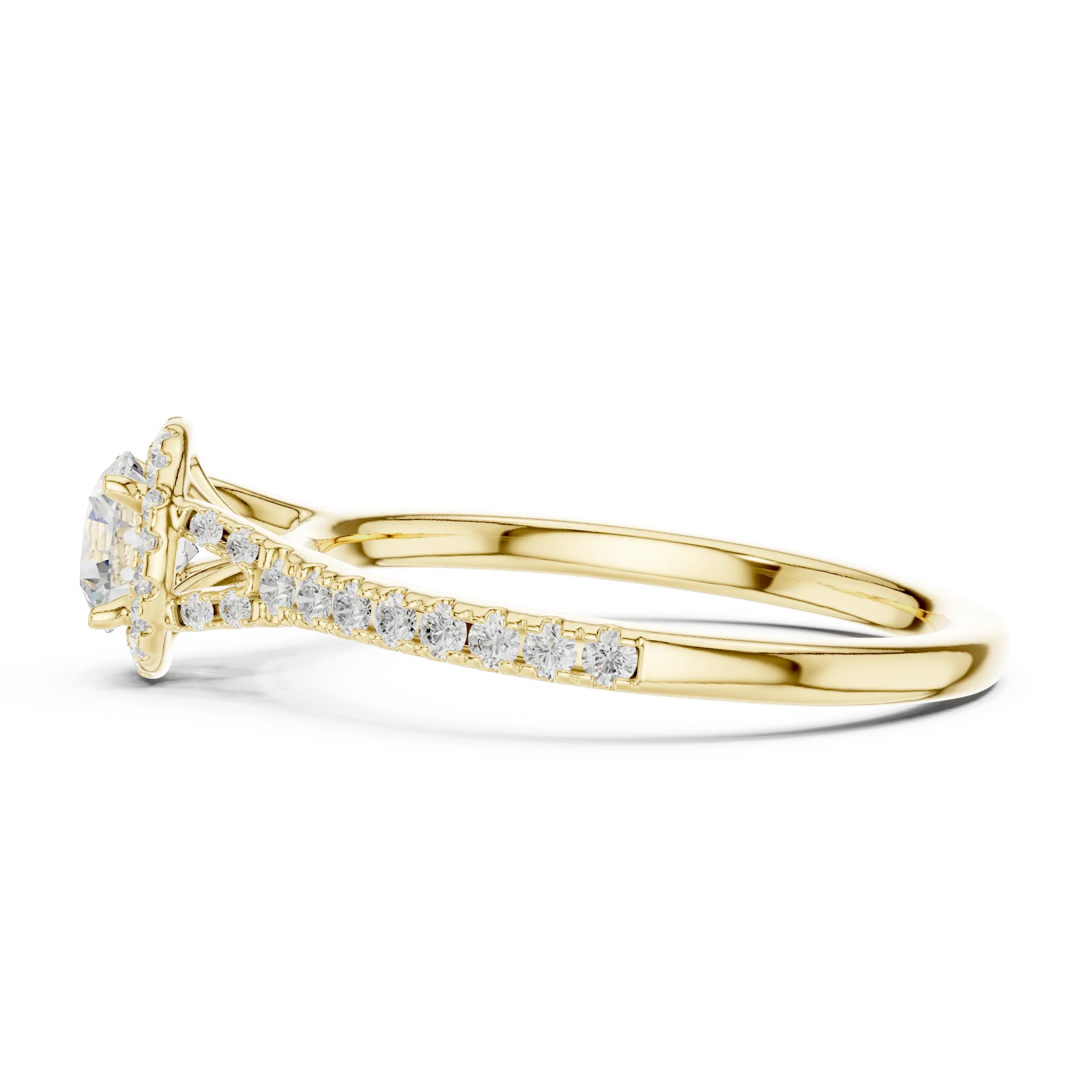 Ultra-Thin Band Round Moissanite Solitaire Ring D Color