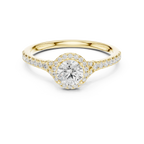 Ultra-Thin Band Round Moissanite Solitaire Ring D Color