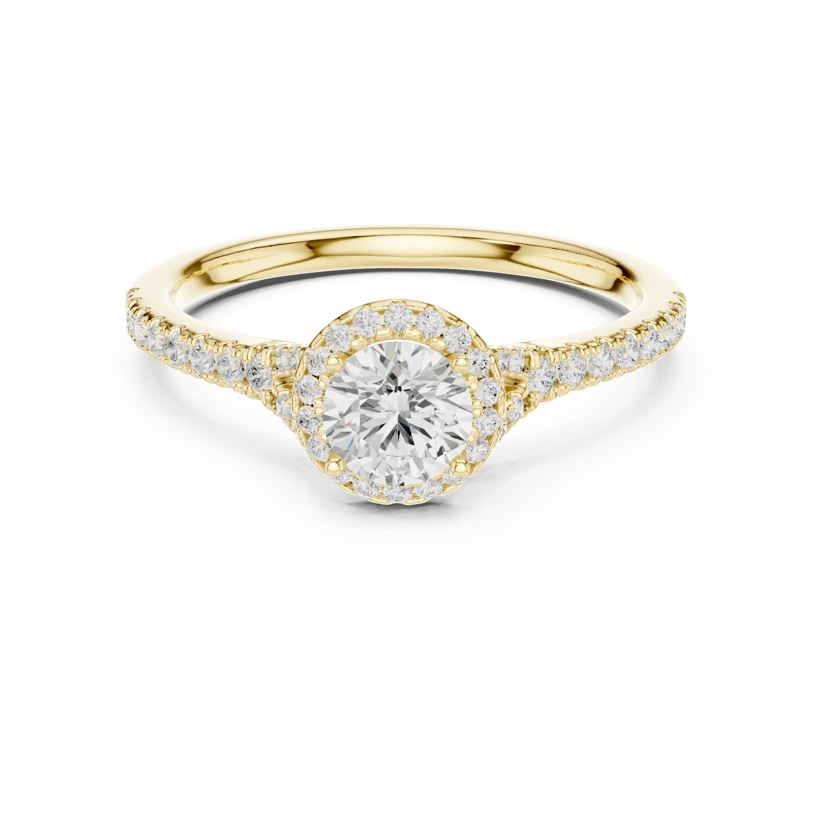 Ultra-Thin Band Round Moissanite Solitaire Ring D Color