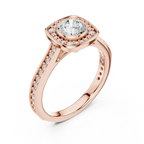 Radiant Round Moissanite Solitaire Wedding Ring VVS Clarity