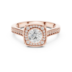 Radiant Round Moissanite Solitaire Wedding Ring VVS Clarity
