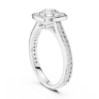 Radiant Round Moissanite Solitaire Wedding Ring VVS Clarity