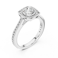 Radiant Round Moissanite Solitaire Wedding Ring VVS Clarity