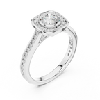 Radiant Round Moissanite Solitaire Wedding Ring VVS Clarity