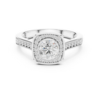 Radiant Round Moissanite Solitaire Wedding Ring VVS Clarity