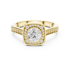 Radiant Round Moissanite Solitaire Wedding Ring VVS Clarity